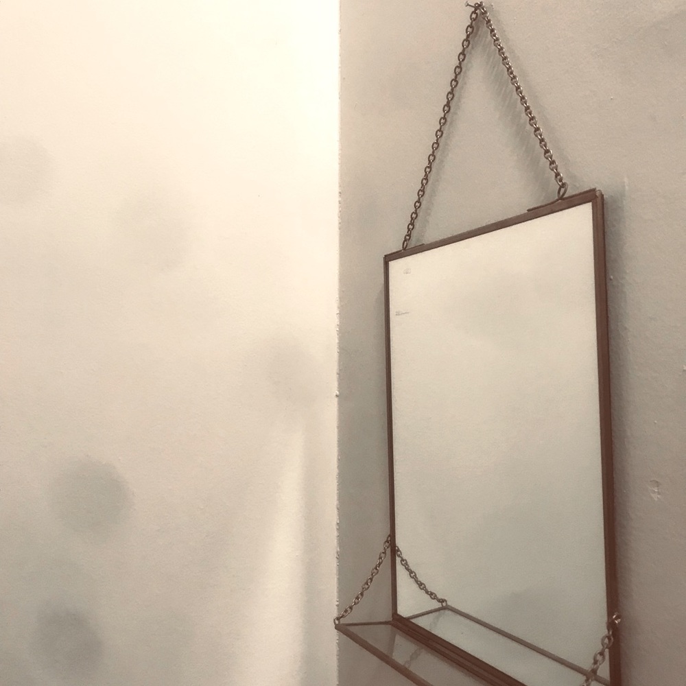 Anthropologie hanging mirror shelf
